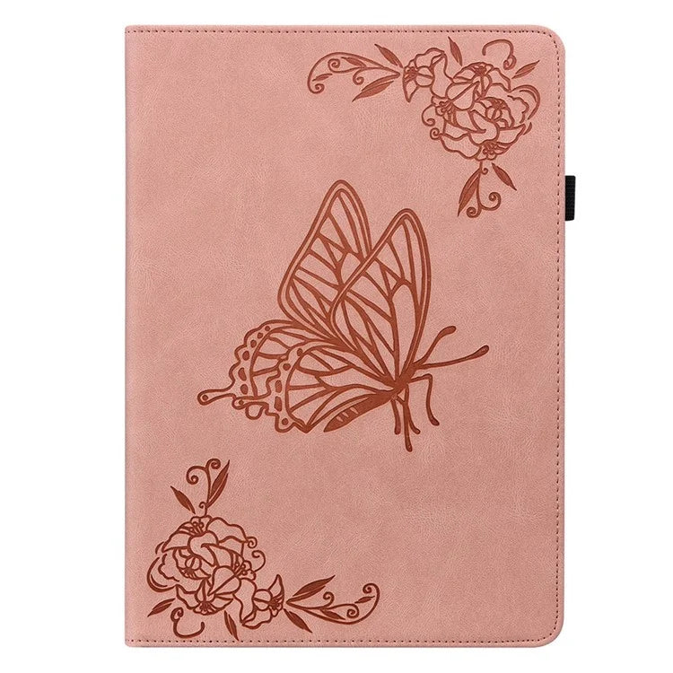 For Lenovo Tab P12 Pro 12.7 2025 / Xiaoxin Pad Pro 12.7 (2025) Case Butterfly Flower Imprint PU Leather Tablet Cover with Card Slots