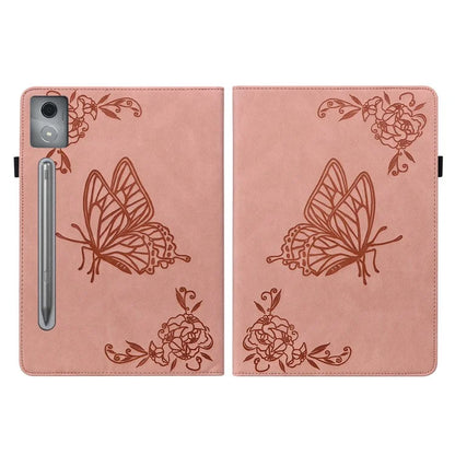 For Lenovo Tab P12 Pro 12.7 2025 / Xiaoxin Pad Pro 12.7 (2025) Case Butterfly Flower Imprint PU Leather Tablet Cover with Card Slots