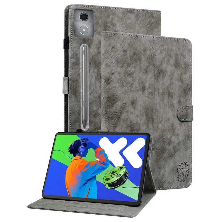 For Lenovo Tab P12 Pro 12.7 2025 / Xiaoxin Pad Pro 12.7 (2025) Cases Tiger Imprint Anti-Scratch PU Leather Tablet Cover
