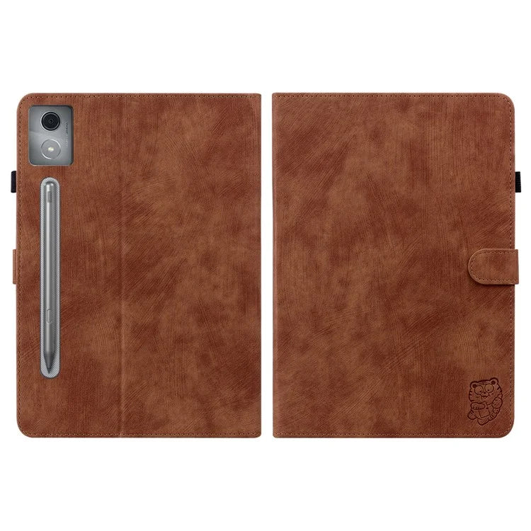 For Lenovo Tab P12 Pro 12.7 2025 / Xiaoxin Pad Pro 12.7 (2025) Cases Tiger Imprint Anti-Scratch PU Leather Tablet Cover