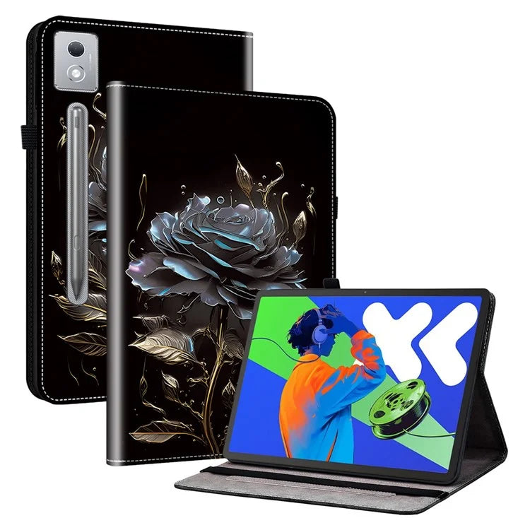 For Lenovo Tab P12 Pro 12.7 2025 / Xiaoxin Pad Pro 12.7 (2025) Leather Case Pattern Printed Stand Tablet Cover with Card Slots