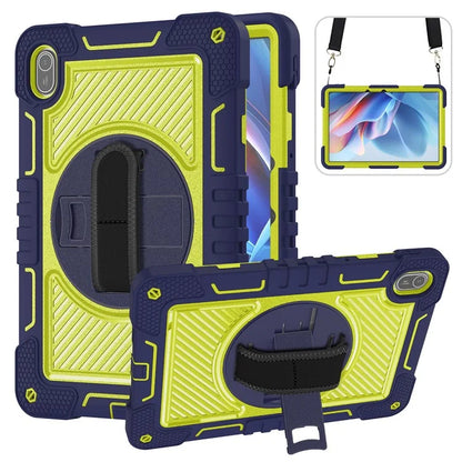 For Huawei MatePad SE 11 2024 Tablet Case Silicone+PC Shockproof Cover with Kickstand Shoulder Strap