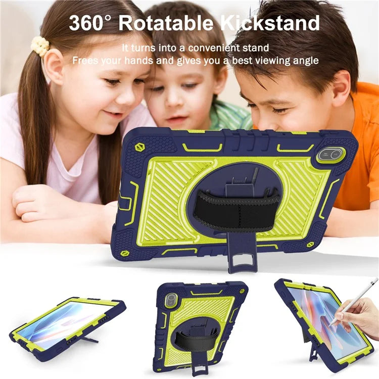 For Huawei MatePad SE 11 2024 Tablet Case Silicone+PC Shockproof Cover with Kickstand Shoulder Strap