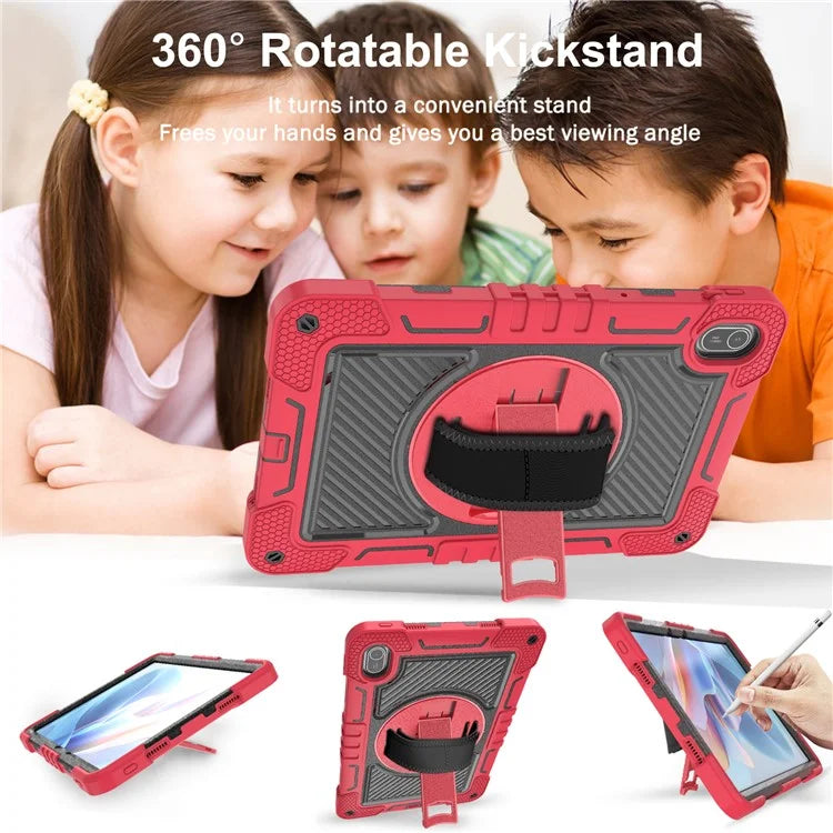 For Huawei MatePad SE 11 2024 Tablet Case Silicone+PC Shockproof Cover with Kickstand Shoulder Strap