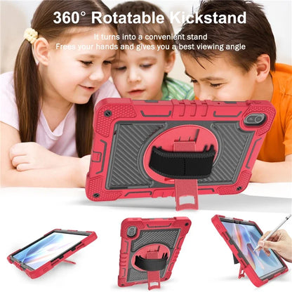 For Huawei MatePad SE 11 2024 Tablet Case Silicone+PC Shockproof Cover with Kickstand Shoulder Strap