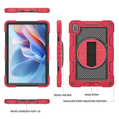 For Huawei MatePad SE 11 2024 Tablet Case Silicone+PC Shockproof Cover with Kickstand Shoulder Strap