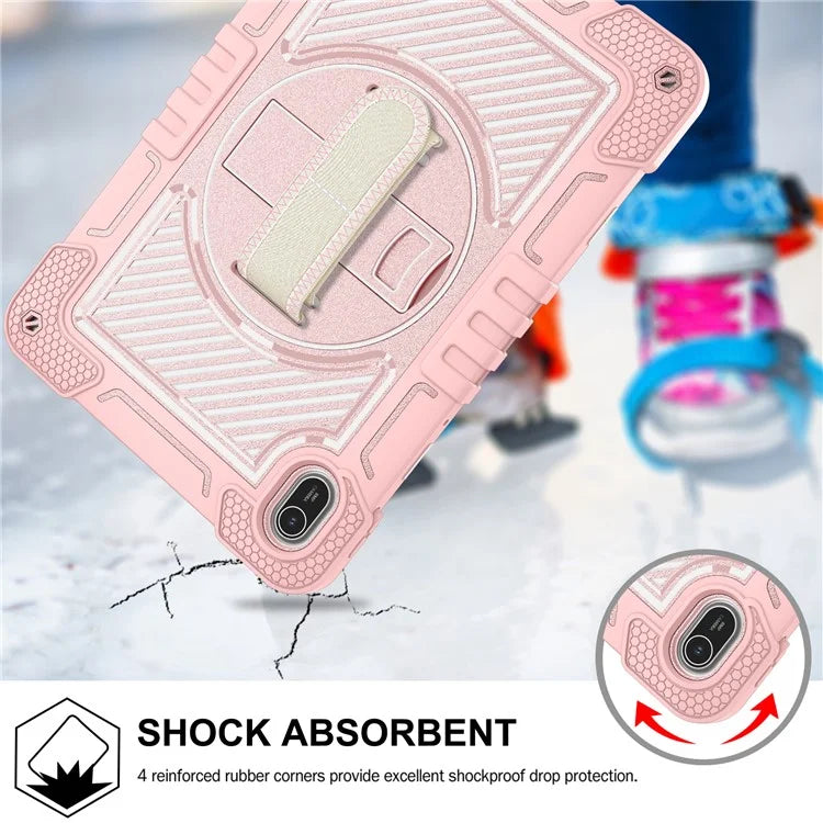 For Huawei MatePad SE 11 2024 Tablet Case Silicone+PC Shockproof Cover with Kickstand Shoulder Strap