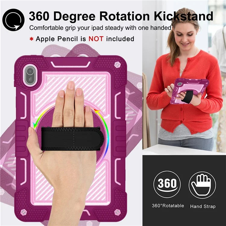 For Huawei MatePad SE 11 2024 Tablet Case Silicone+PC Shockproof Cover with Kickstand Shoulder Strap