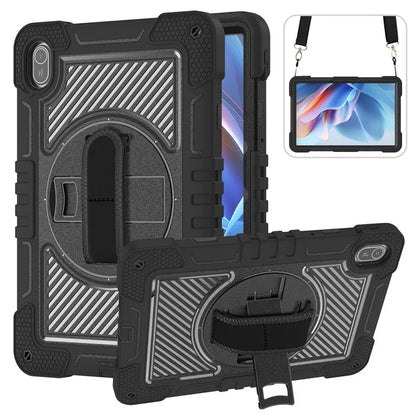 For Huawei MatePad SE 11 2024 Tablet Case Silicone+PC Shockproof Cover with Kickstand Shoulder Strap