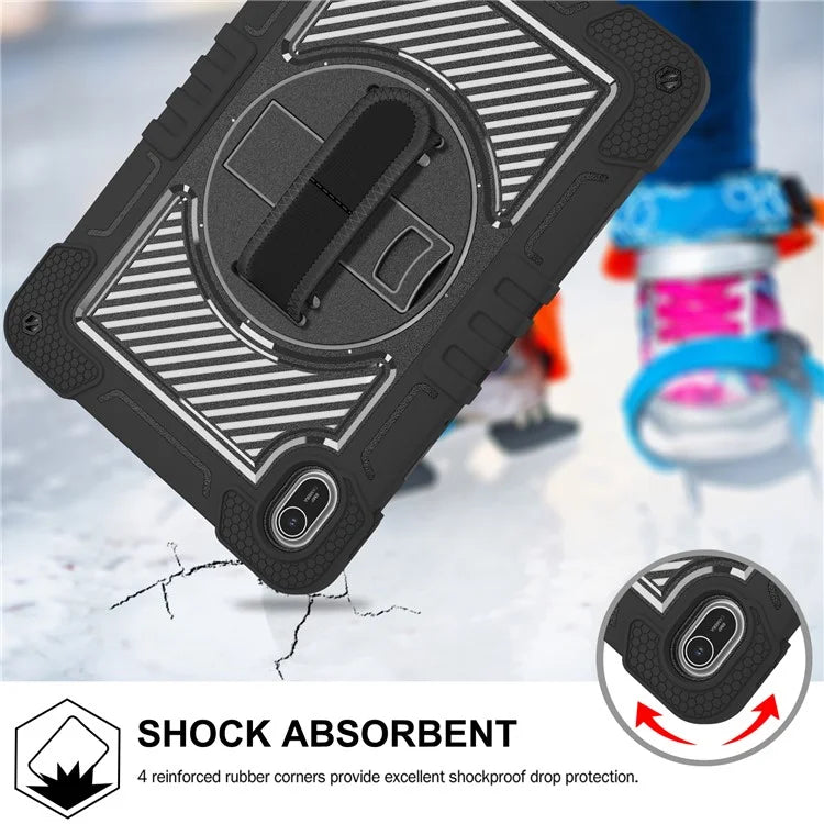 For Huawei MatePad SE 11 2024 Tablet Case Silicone+PC Shockproof Cover with Kickstand Shoulder Strap
