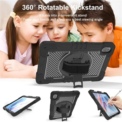 For Huawei MatePad SE 11 2024 Tablet Case Silicone+PC Shockproof Cover with Kickstand Shoulder Strap