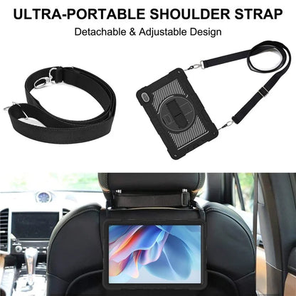 For Huawei MatePad SE 11 2024 Tablet Case Silicone+PC Shockproof Cover with Kickstand Shoulder Strap