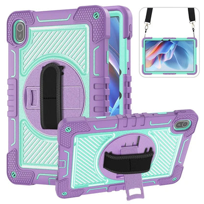 For Huawei MatePad SE 11 2024 Tablet Case Silicone+PC Shockproof Cover with Kickstand Shoulder Strap