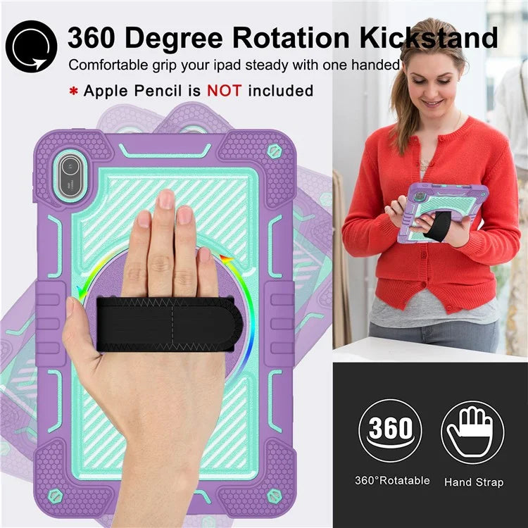 For Huawei MatePad SE 11 2024 Tablet Case Silicone+PC Shockproof Cover with Kickstand Shoulder Strap