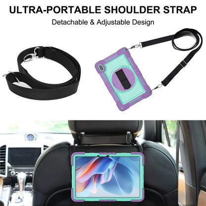 For Huawei MatePad SE 11 2024 Tablet Case Silicone+PC Shockproof Cover with Kickstand Shoulder Strap