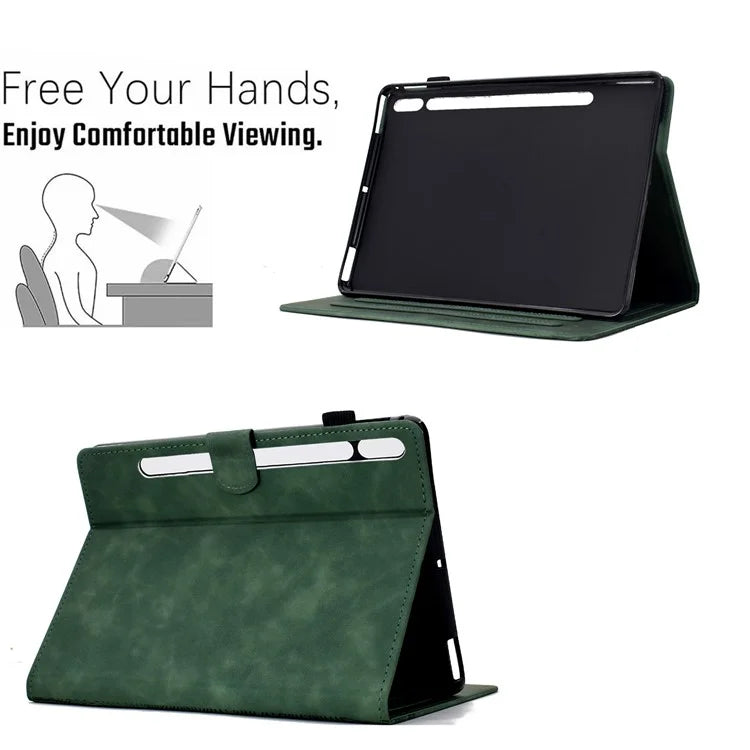 For Samsung Galaxy Tab S8 X700 X706 / S7 T870 T875 Case Cats Imprinted PU Leather Card Slots Tablet Cover