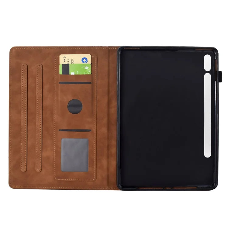 For Samsung Galaxy Tab S8 X700 X706 / S7 T870 T875 Case Cats Imprinted PU Leather Card Slots Tablet Cover