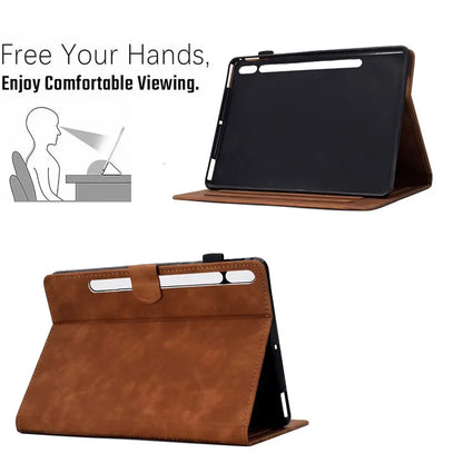 For Samsung Galaxy Tab S8 X700 X706 / S7 T870 T875 Case Cats Imprinted PU Leather Card Slots Tablet Cover