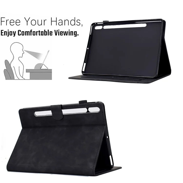 For Samsung Galaxy Tab S8 X700 X706 / S7 T870 T875 Case Cats Imprinted PU Leather Card Slots Tablet Cover