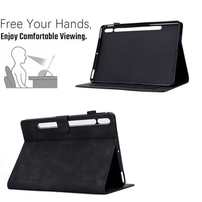 For Samsung Galaxy Tab S8 X700 X706 / S7 T870 T875 Case Cats Imprinted PU Leather Card Slots Tablet Cover
