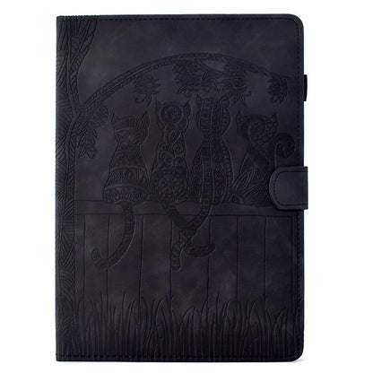 For Samsung Galaxy Tab S8 X700 X706 / S7 T870 T875 Case Cats Imprinted PU Leather Card Slots Tablet Cover