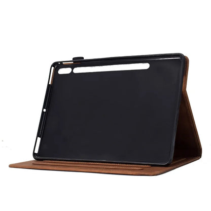For Samsung Galaxy Tab S9 Case Cats Imprinted PU Leather Card Slots Tablet Cover