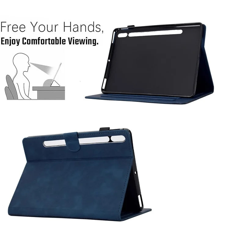 For Samsung Galaxy Tab S9 Case Cats Imprinted PU Leather Card Slots Tablet Cover