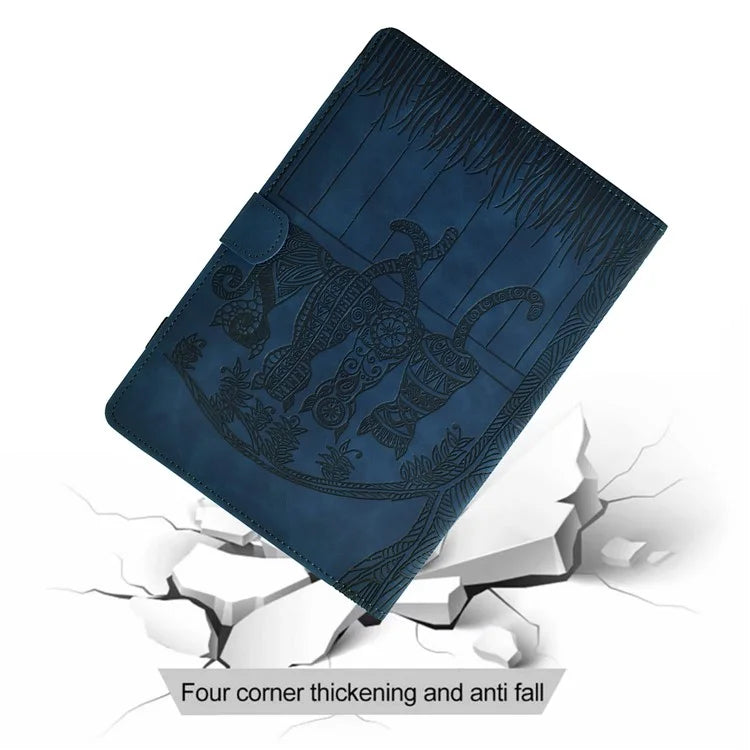 For Samsung Galaxy Tab S9 Case Cats Imprinted PU Leather Card Slots Tablet Cover