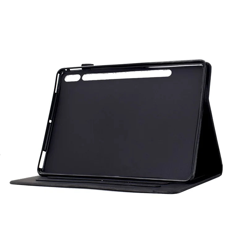For Samsung Galaxy Tab S9 Case Cats Imprinted PU Leather Card Slots Tablet Cover