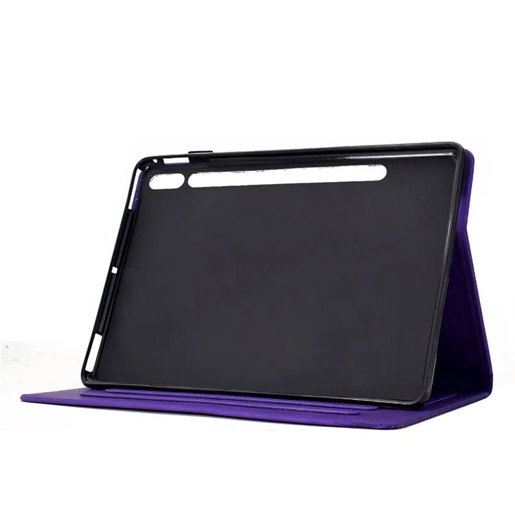 For Samsung Galaxy Tab S9 Case Cats Imprinted PU Leather Card Slots Tablet Cover