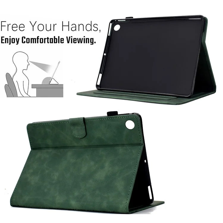 For Samsung Galaxy Tab A9+ Case Cats Imprinted PU Leather Card Slots Tablet Cover