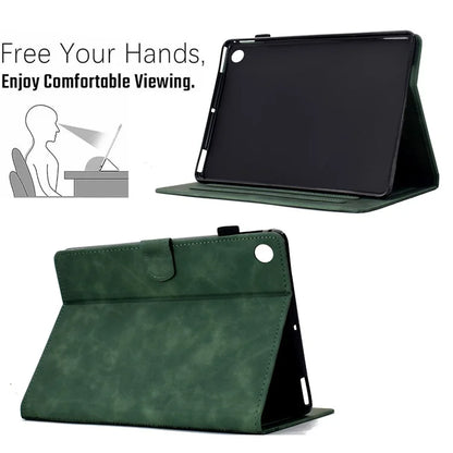 For Samsung Galaxy Tab A9+ Case Cats Imprinted PU Leather Card Slots Tablet Cover
