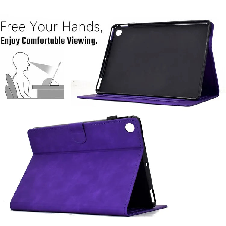 For Samsung Galaxy Tab A9+ Case Cats Imprinted PU Leather Card Slots Tablet Cover