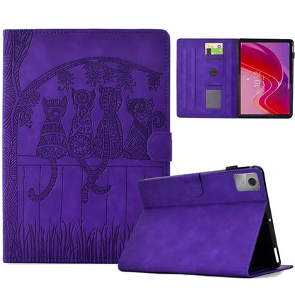 For Lenovo Tab M11 / Xiaoxin Pad 11 2024 Case Cats Imprinted PU Leather Card Slots Tablet Cover