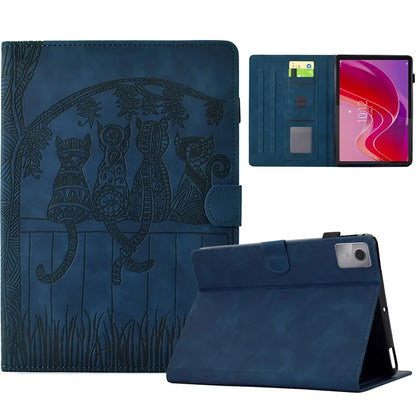 For Lenovo Tab M11 / Xiaoxin Pad 11 2024 Case Cats Imprinted PU Leather Card Slots Tablet Cover