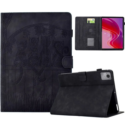 For Lenovo Tab M11 / Xiaoxin Pad 11 2024 Case Cats Imprinted PU Leather Card Slots Tablet Cover