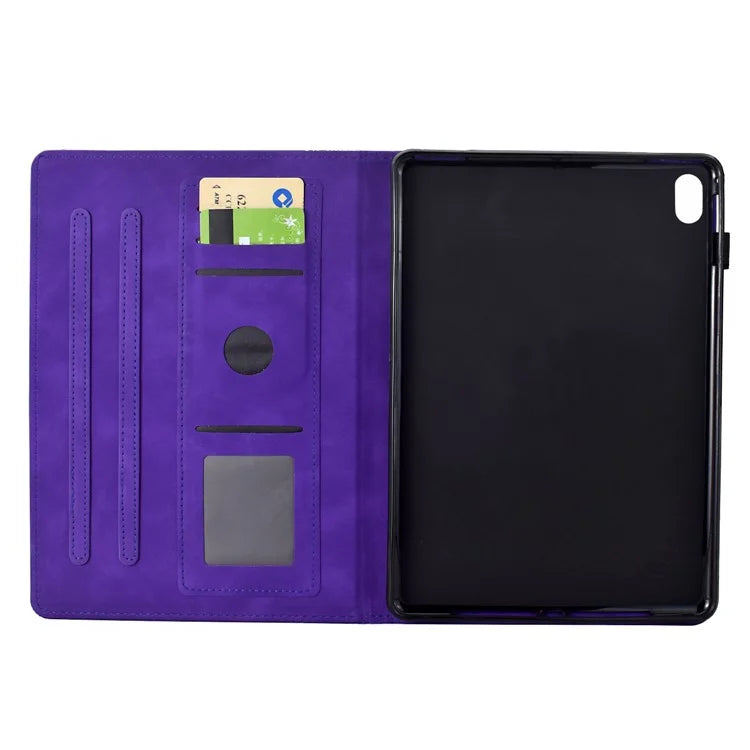 For iPad 10.9 (2022) Case Cats Imprinted PU Leather Card Slots Tablet Cover