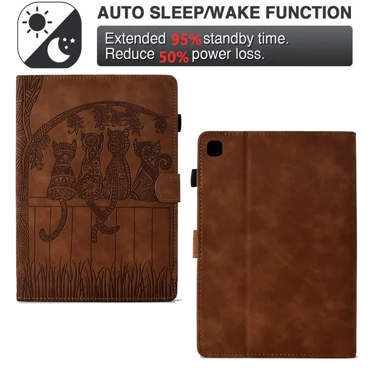 For iPad 10.2 (2020) / (2019) Case Cats Imprinted PU Leather Card Slots Tablet Cover