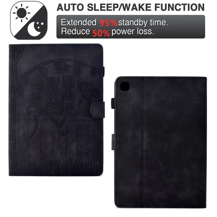 For iPad 10.2 (2020) / (2019) Case Cats Imprinted PU Leather Card Slots Tablet Cover