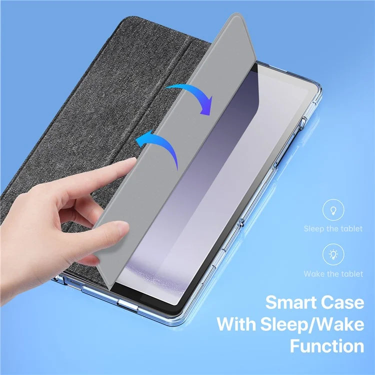 DUX DUCIS Unid Series For Samsung Galaxy Tab A9+ Case Auto Wake / Sleep TPU+PC+Leather Clear Tablet Cover