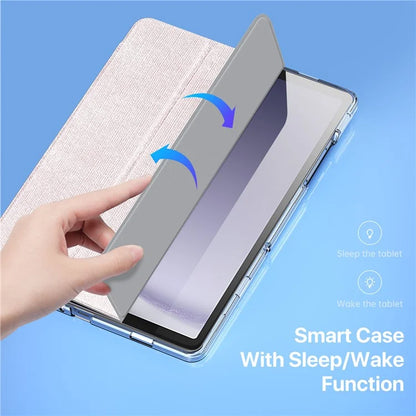DUX DUCIS Unid Series For Samsung Galaxy Tab A9+ Case Auto Wake / Sleep TPU+PC+Leather Clear Tablet Cover