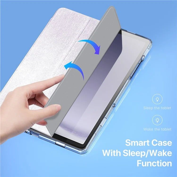 DUX DUCIS Unid Series For Samsung Galaxy Tab A9+ Case Auto Wake / Sleep TPU+PC+Leather Clear Tablet Cover