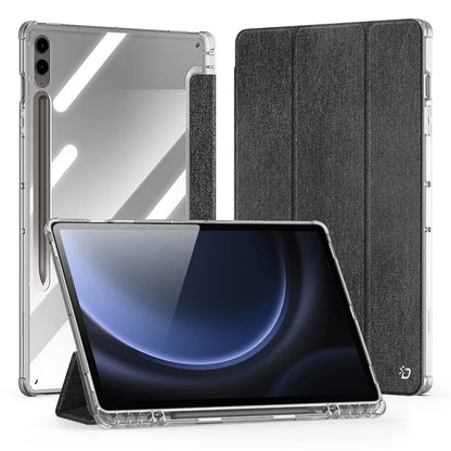 DUX DUCIS Unid Series For Samsung Galaxy Tab S9 FE+ / S9+ Case Auto Wake / Sleep TPU+PC+Leather Clear Tablet Cover