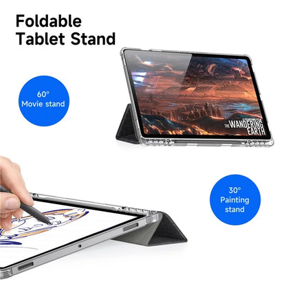 DUX DUCIS Unid Series For Samsung Galaxy Tab S9 FE+ / S9+ Case Auto Wake / Sleep TPU+PC+Leather Clear Tablet Cover