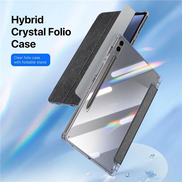 DUX DUCIS Unid Series For Samsung Galaxy Tab S9 FE+ / S9+ Case Auto Wake / Sleep TPU+PC+Leather Clear Tablet Cover