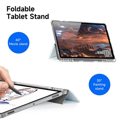 DUX DUCIS Unid Series For Samsung Galaxy Tab S9 FE+ / S9+ Case Auto Wake / Sleep TPU+PC+Leather Clear Tablet Cover