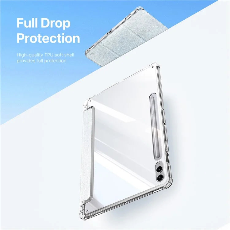 DUX DUCIS Unid Series For Samsung Galaxy Tab S9 FE+ / S9+ Case Auto Wake / Sleep TPU+PC+Leather Clear Tablet Cover