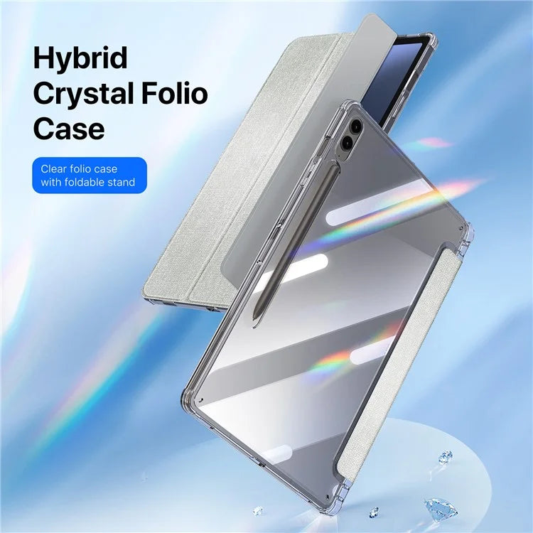 DUX DUCIS Unid Series For Samsung Galaxy Tab S9 FE+ / S9+ Case Auto Wake / Sleep TPU+PC+Leather Clear Tablet Cover