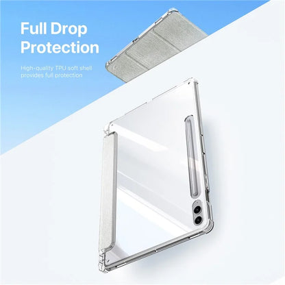 DUX DUCIS Unid Series For Samsung Galaxy Tab S9 FE+ / S9+ Case Auto Wake / Sleep TPU+PC+Leather Clear Tablet Cover