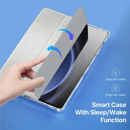 DUX DUCIS Unid Series For Samsung Galaxy Tab S9 FE+ / S9+ Case Auto Wake / Sleep TPU+PC+Leather Clear Tablet Cover